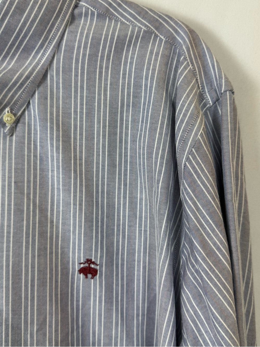 Brooks Brothers 1818 Regent Non-Iron Stripe Shirt XL Blue Supima Cotton - Picture 3 of 7